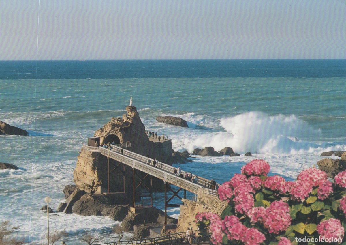 Postales: France Biarritz Rocher de la Vierge Mer Agit&eacute;e Unposted *YAE588