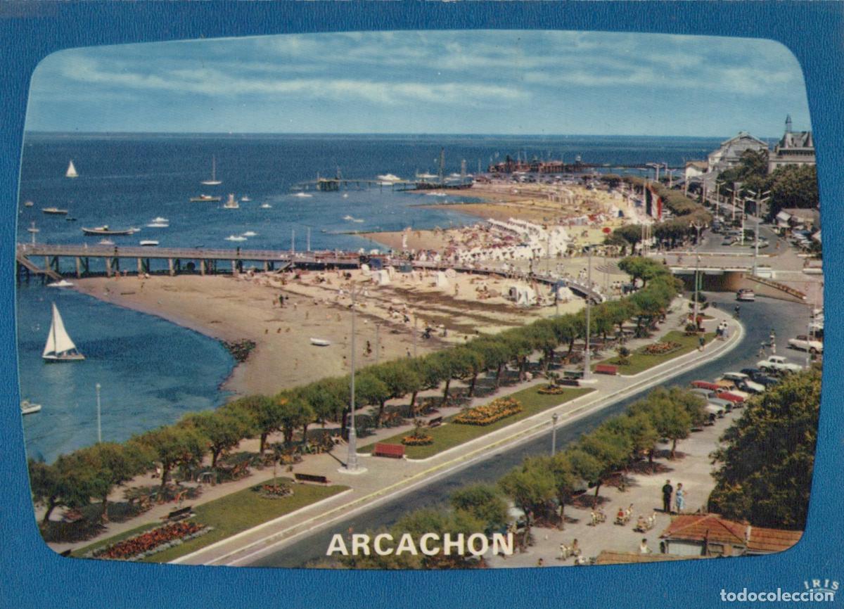 Cartoline: France Arcachon Plage Jet&eacute;e Front de Mer Anim&eacute; *YAE659