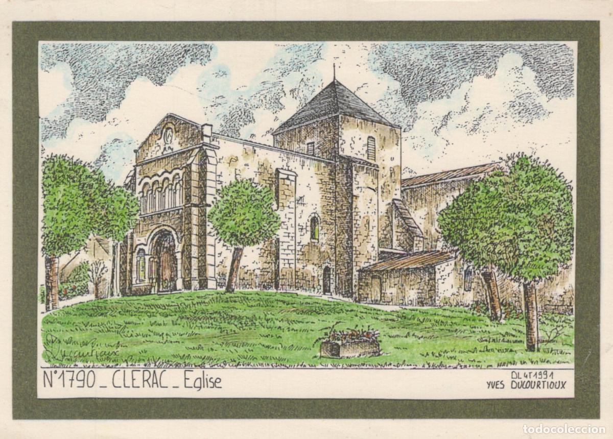 Postcards: France Clerac Charente Maritime &Eacute;glise Architecture Dessin *YAE658