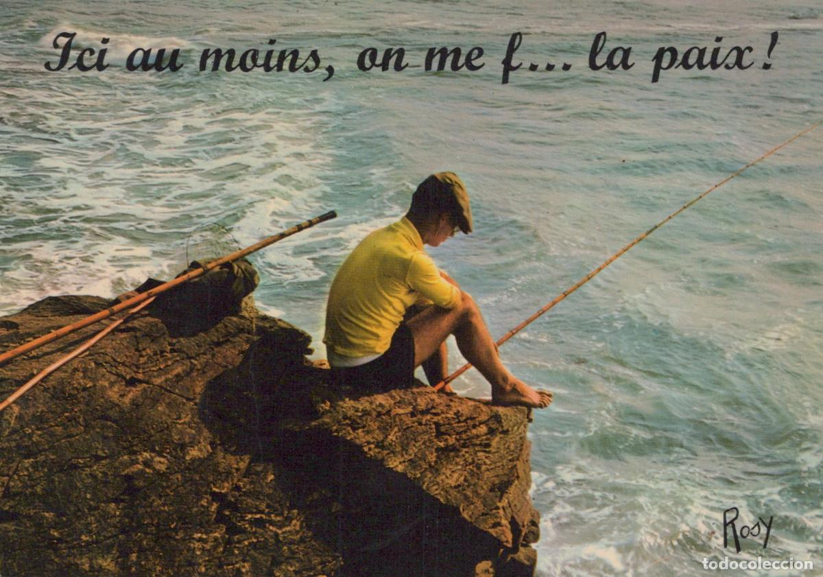 Postkarten: France Bord DE Mer P&ecirc;cheur Solitaire sur les Rochers 1979 *YAE815