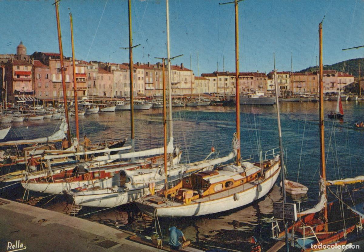 Postales: France Saint Tropez Port des Yachts B&acirc;timents Color&eacute;s Sc&egrave;ne Maritime *YAE853