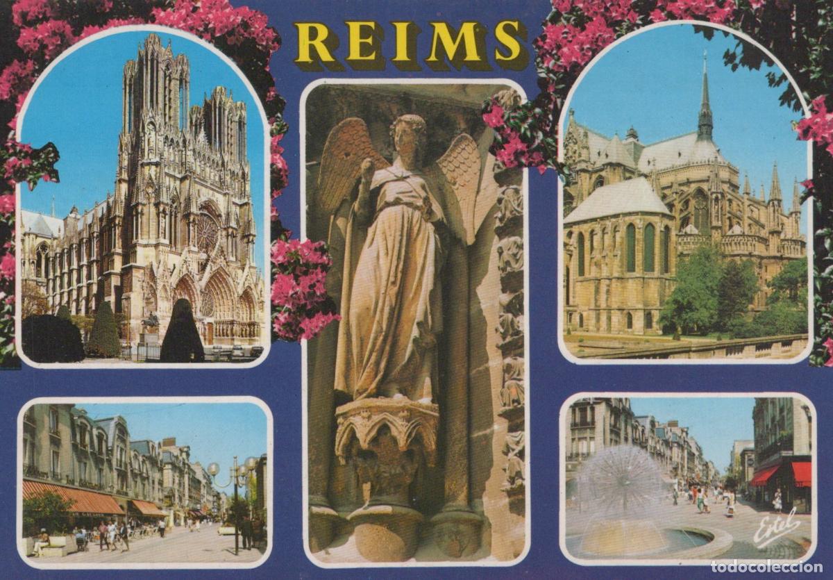 Postcards: France Reims Cath&eacute;drale Notre Dame Ange Place Drouet D Erlon *YAE919