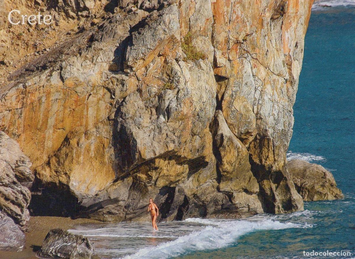 Postales: Greece Island Rocky Coastal Landscape With Bather Aegean Sea *YAE949