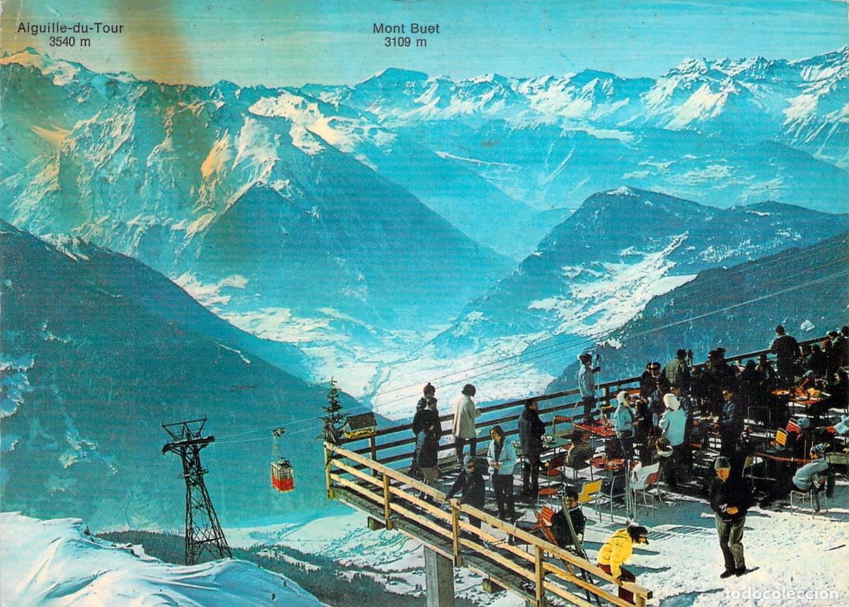 Postales: Postal de los Alpes Suizos en Verbier Restaurante Attelas