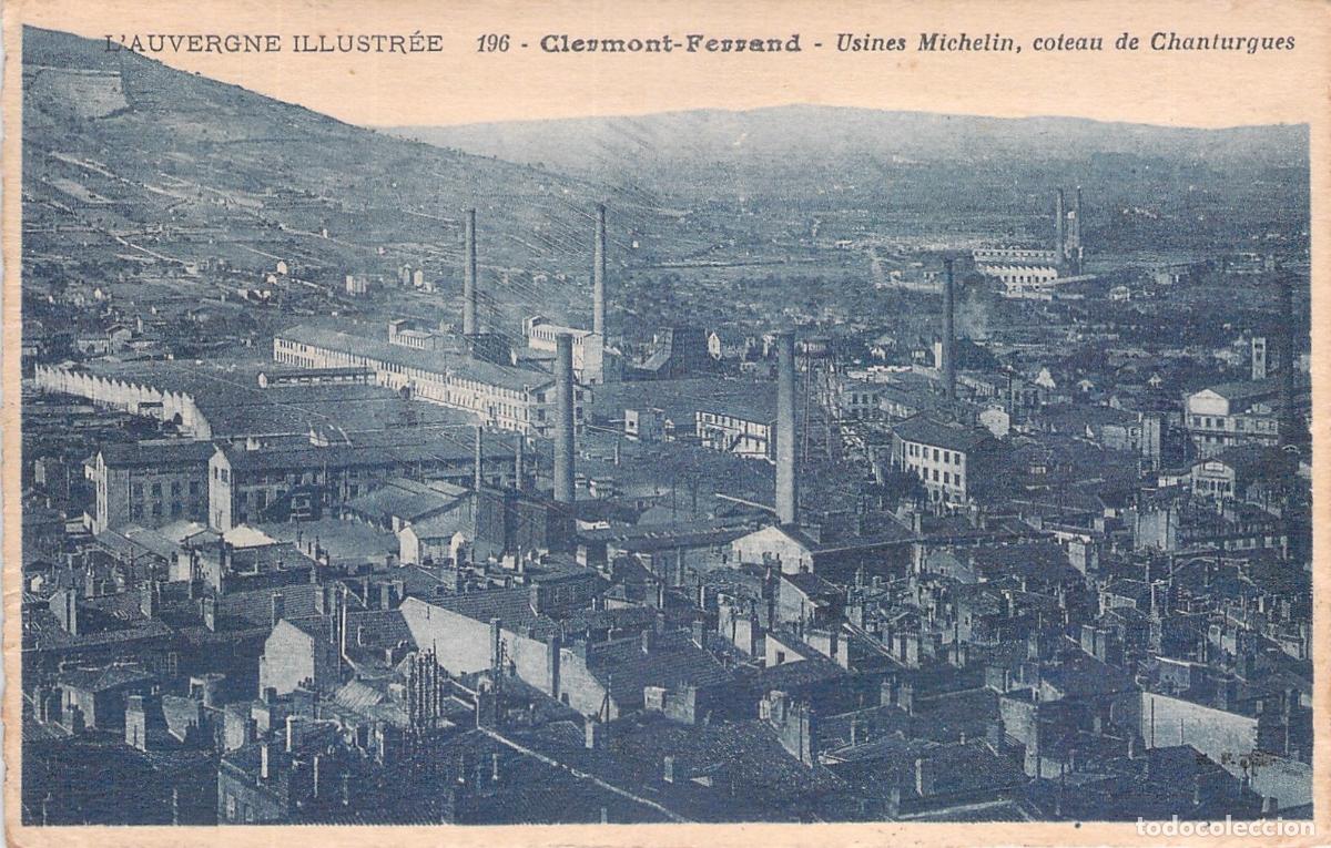 Postales: Postal de Clermont-Ferrand F&aacute;bricas Michelin y Colina Chanturgue