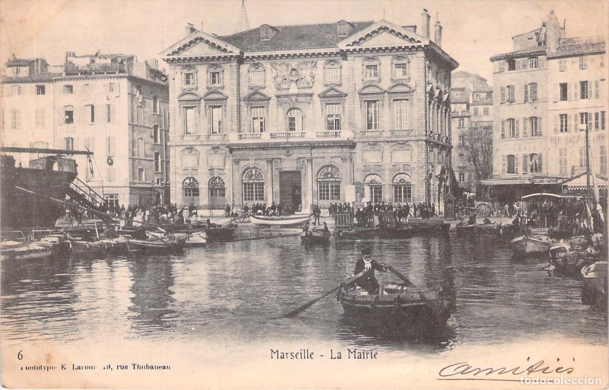 Postkarten: Postal antigua de Marsella Francia Ayuntamiento