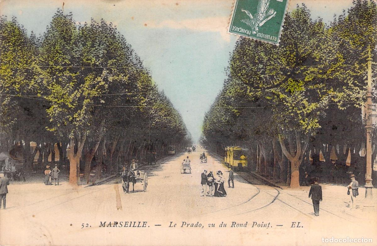 Postkarten: Postal de la Avenida Le Prado en Marsella