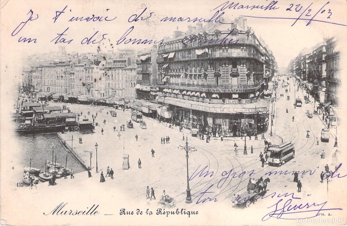 Postales: Postal de la Rue de la R&eacute;publique en Marsella Francia