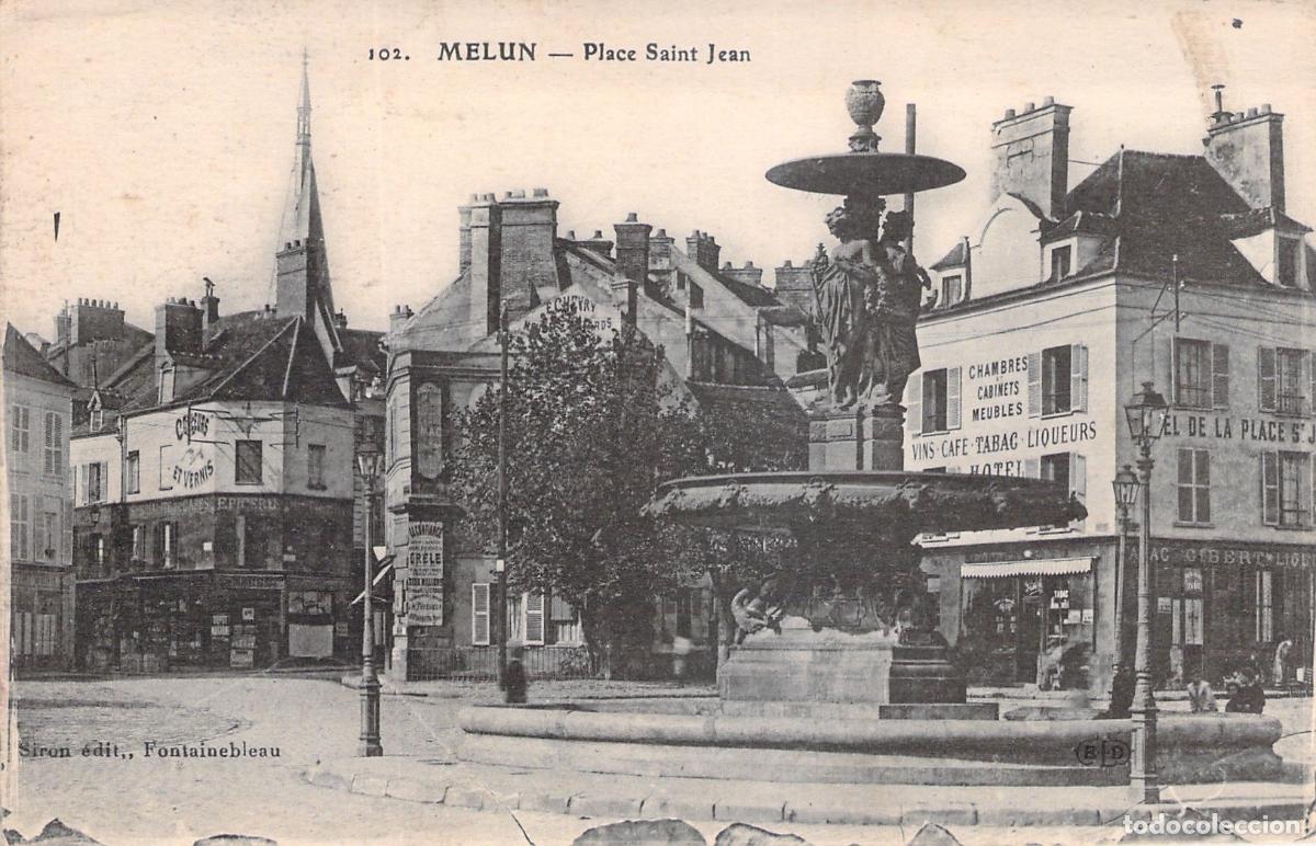 Postales: Postal antigua de la Plaza Saint Jean en Melun, Francia
