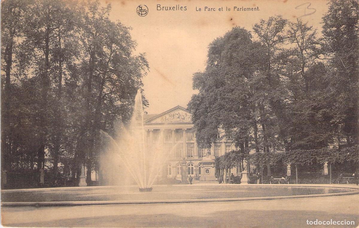 Postales: Postal de Bruselas, El Parque y el Parlamento, B&eacute;lgica