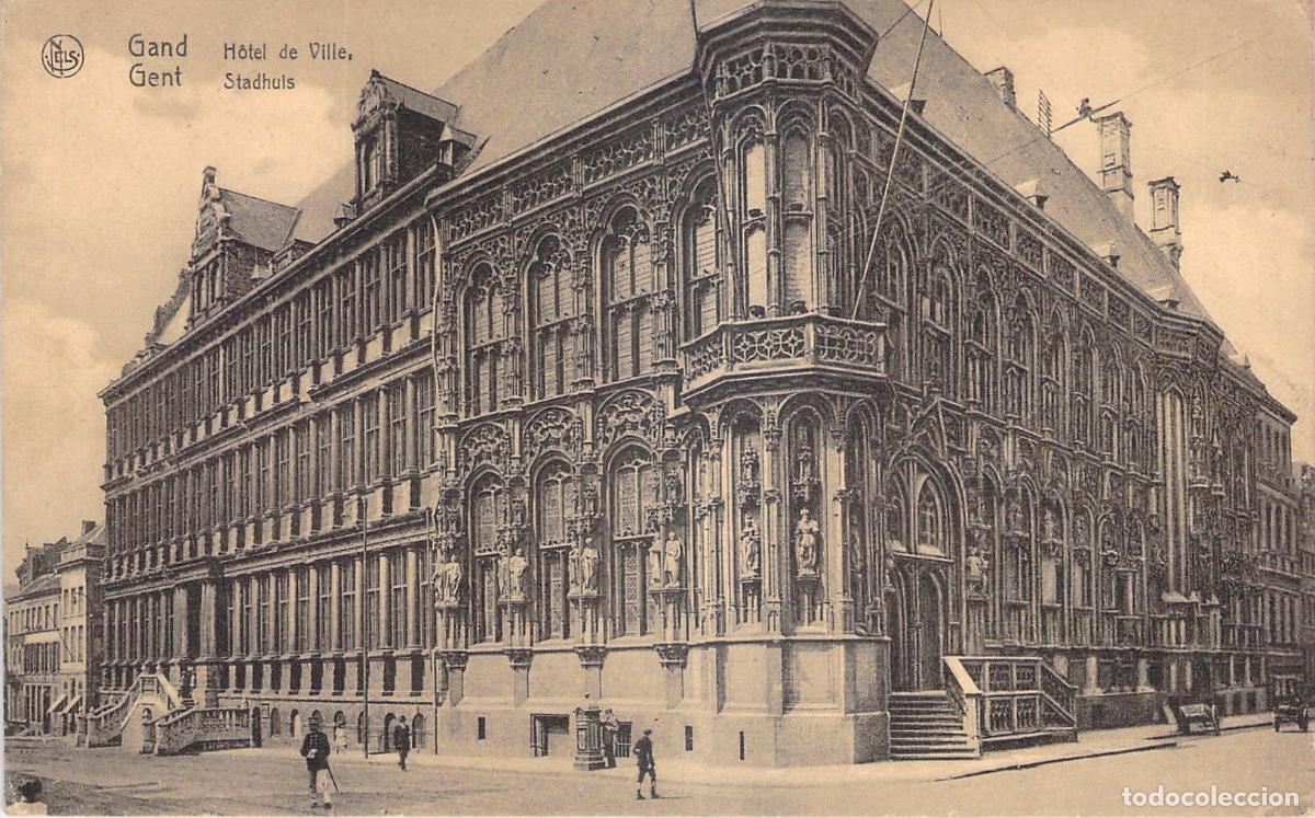Postales: Postal de Gante Ayuntamiento B&eacute;lgica