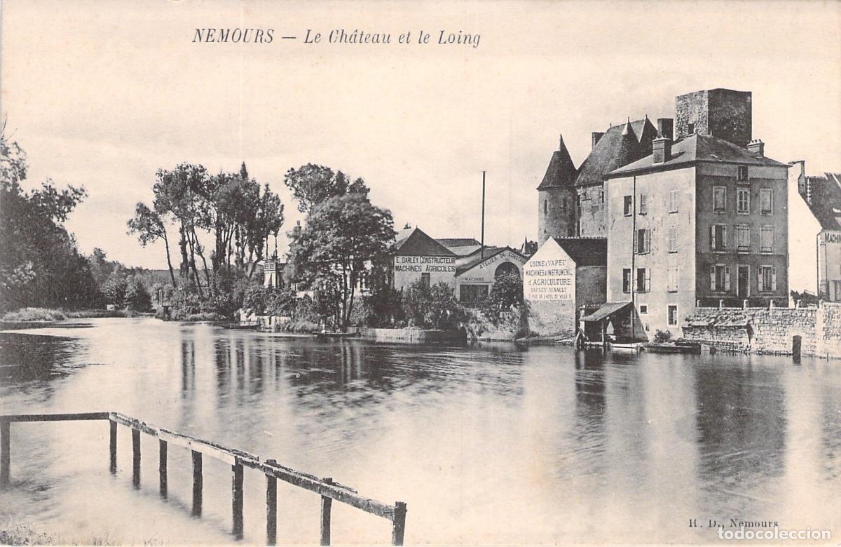 Postales: Postal de Nemours Castillo y R&iacute;o Loing Francia