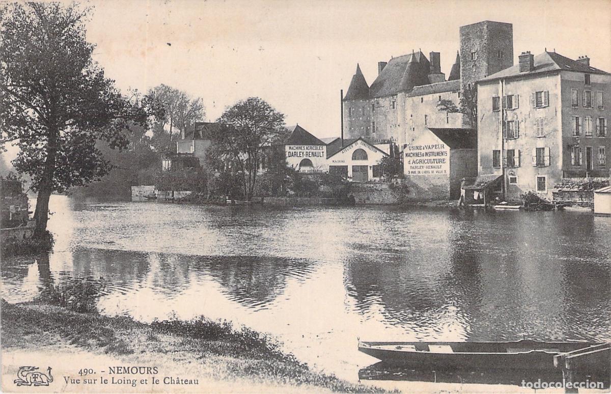 Postales: Postal de Nemours, Vista del r&iacute;o Loing y el Castillo