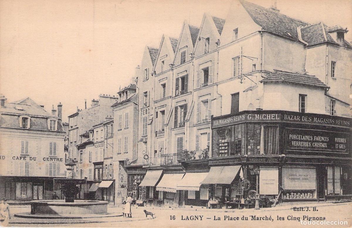 Postales: Postal de Lagny, Plaza del Mercado y Tiendas Locales