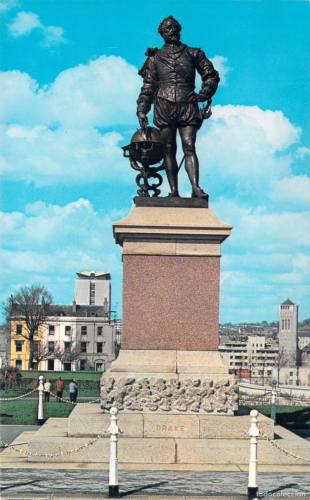 Postales: Postal de la Estatua de Sir Francis Drake en Plymouth Hoe