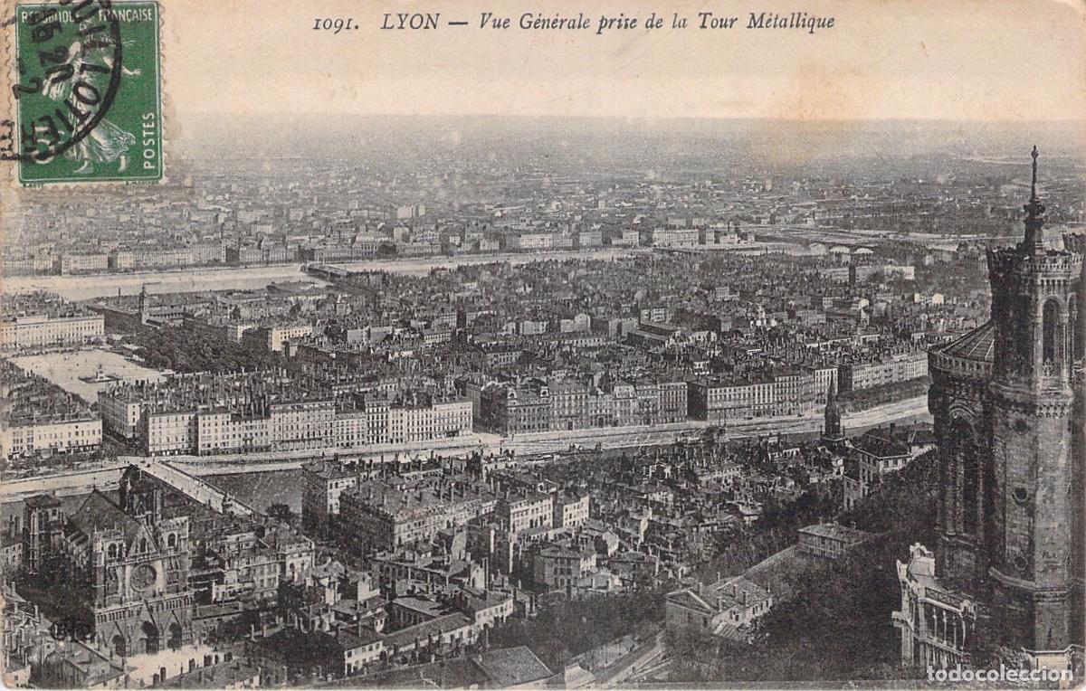 Postales: Postal de vista panor&aacute;mica de la ciudad de Lyon desde la Tour M&eacute;tallique