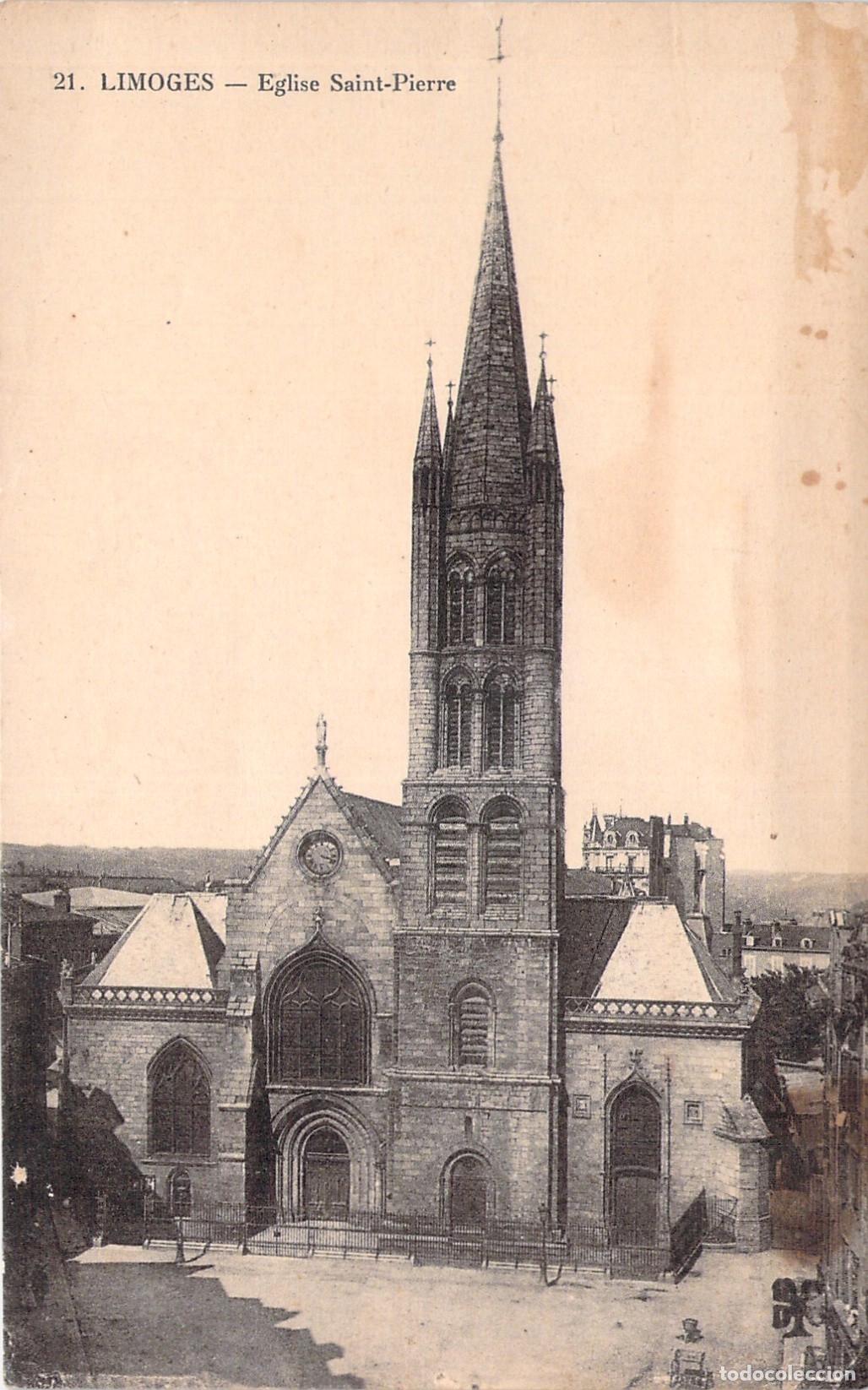 Postales: Postal de la Iglesia Saint-Pierre en Limoges, Francia