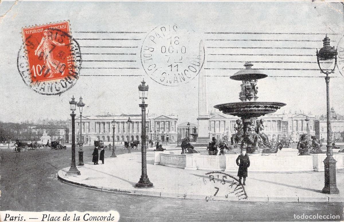 Postales: Postal de la Place de la Concorde en Par&iacute;s