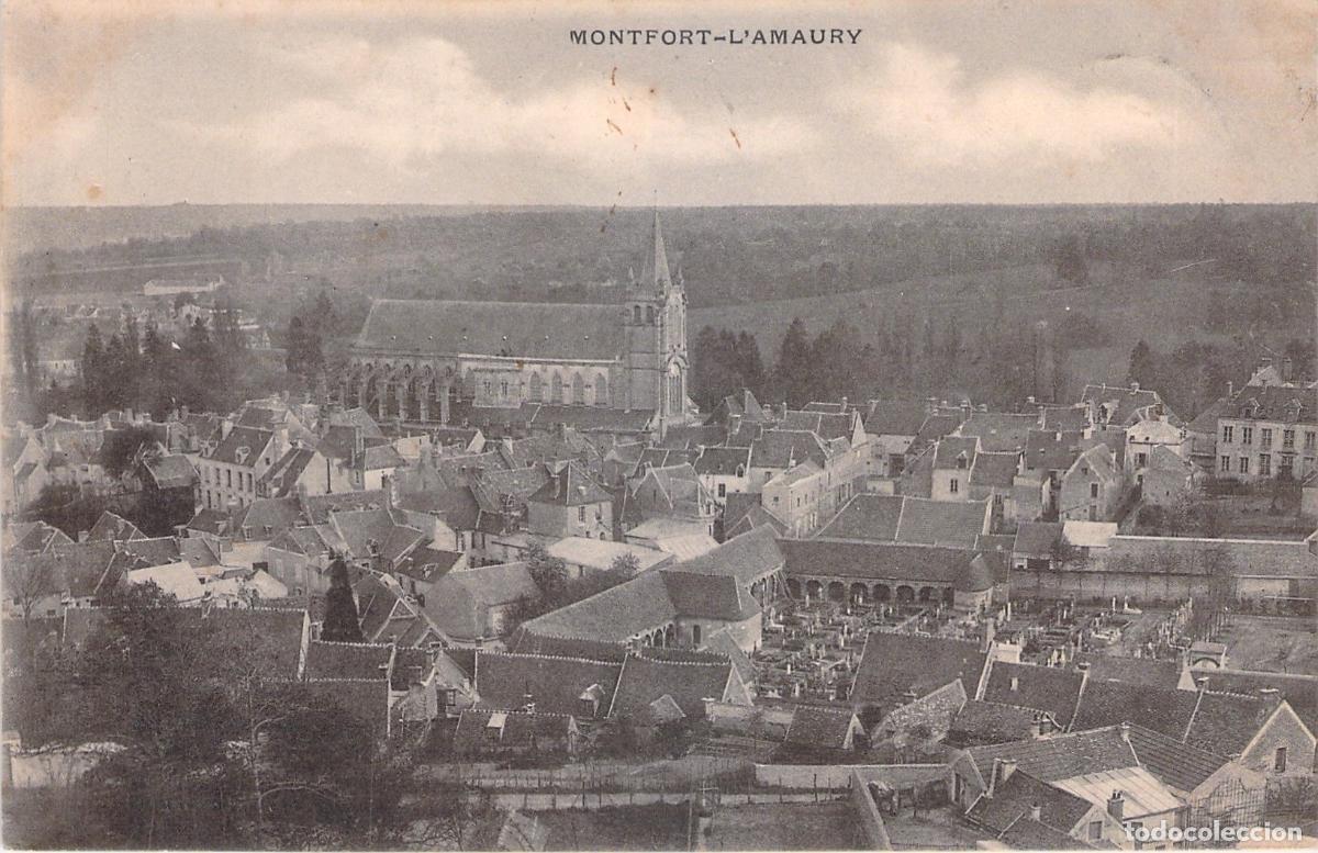 Postales: Postal de Montfort-l'Amaury, vista panor&aacute;mica de la ciudad francesa