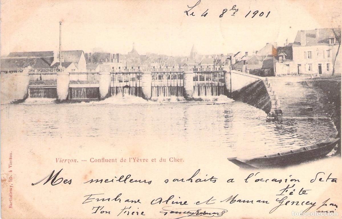 Postales: Postal de Vierzon Francia Confluencia de Yevre y Cher