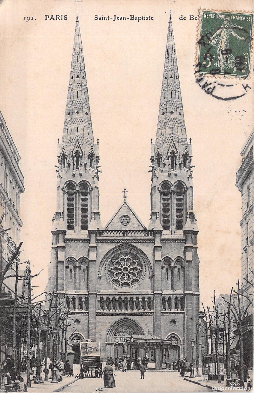 Postales: Postal de la Iglesia Saint-Jean-Baptiste de Belleville en Par&iacute;s