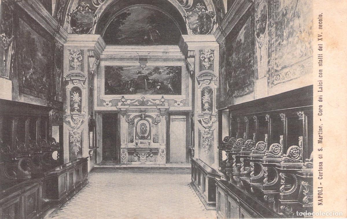 Postales: Postal de la Certosa di San Martino Coro de los Laicos en Napoles