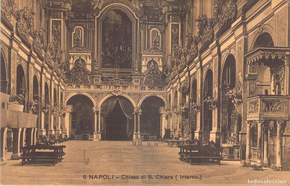 Postales: Postal de N&aacute;poles, Interior de la Iglesia de Santa Chiara