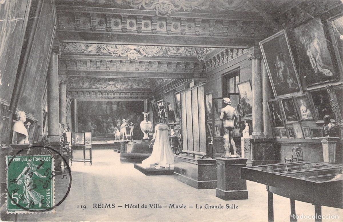 Postales: Postal de Reims Hotel de Ville Museo La Grande Salle