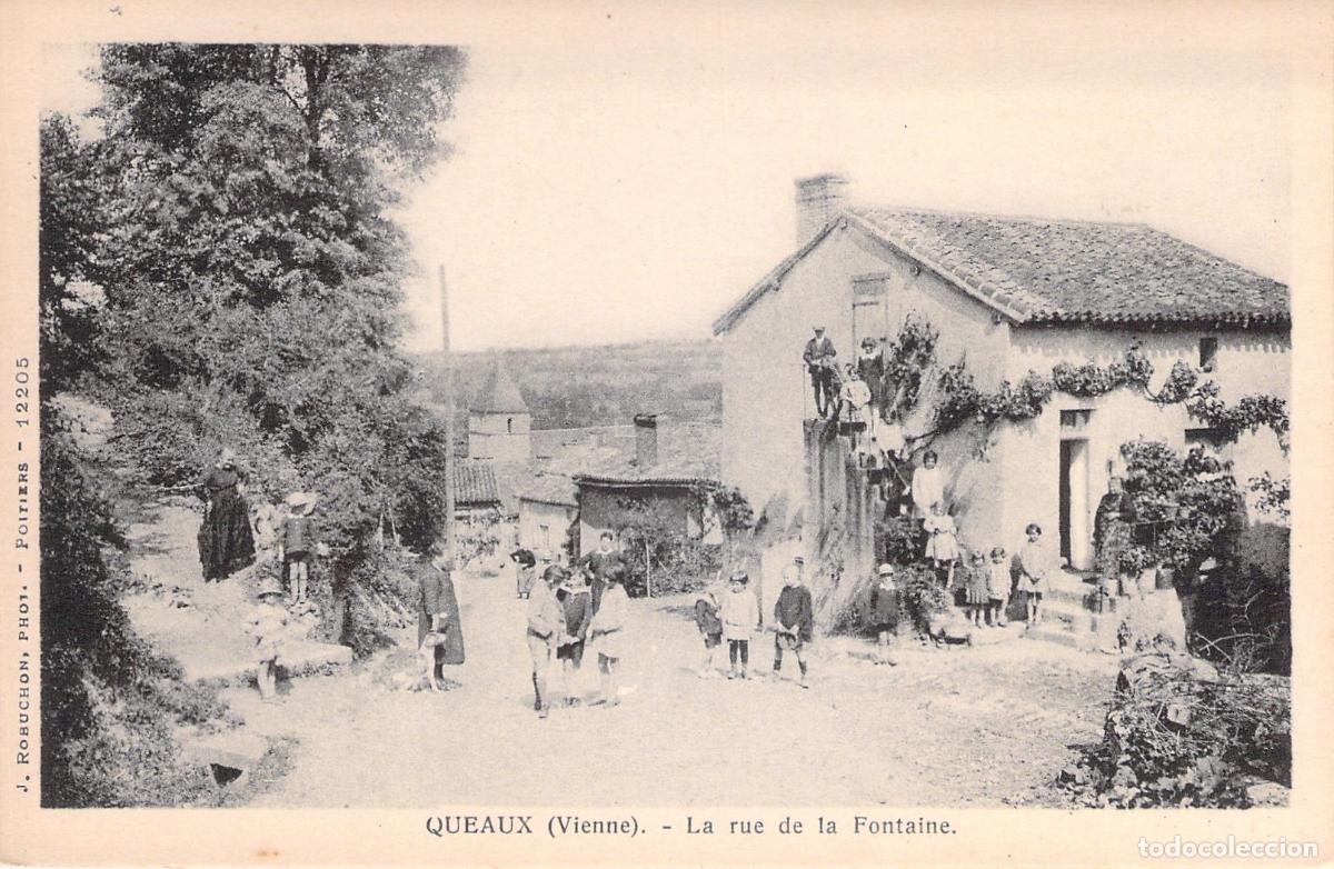 Postales: Postal de la calle de la Fuente en Queaux