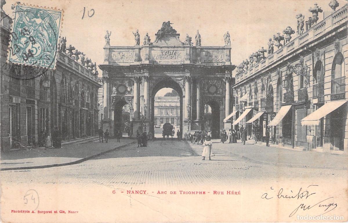 Postales: Postal de Nancy Arc de Triomphe Rue H&eacute;r&eacute; Francia