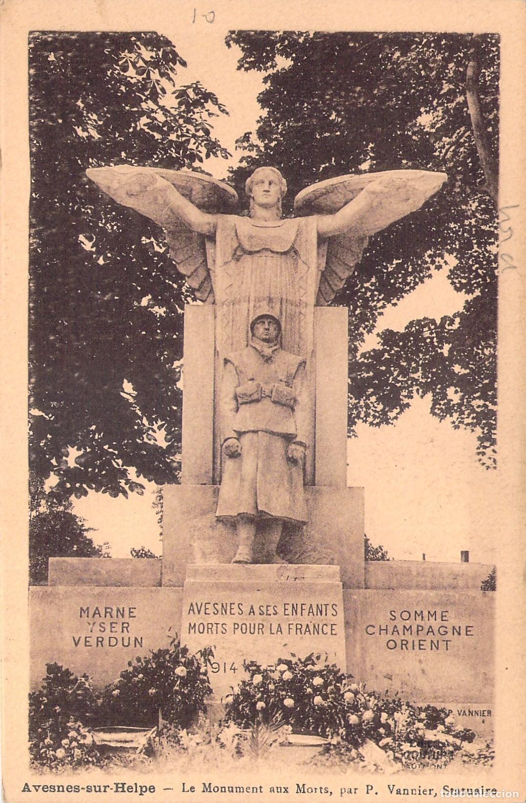 Postales: Postal Avesnes-sur-Helpe Monumento a los Ca&iacute;dos en la Primera Guerra Mundial