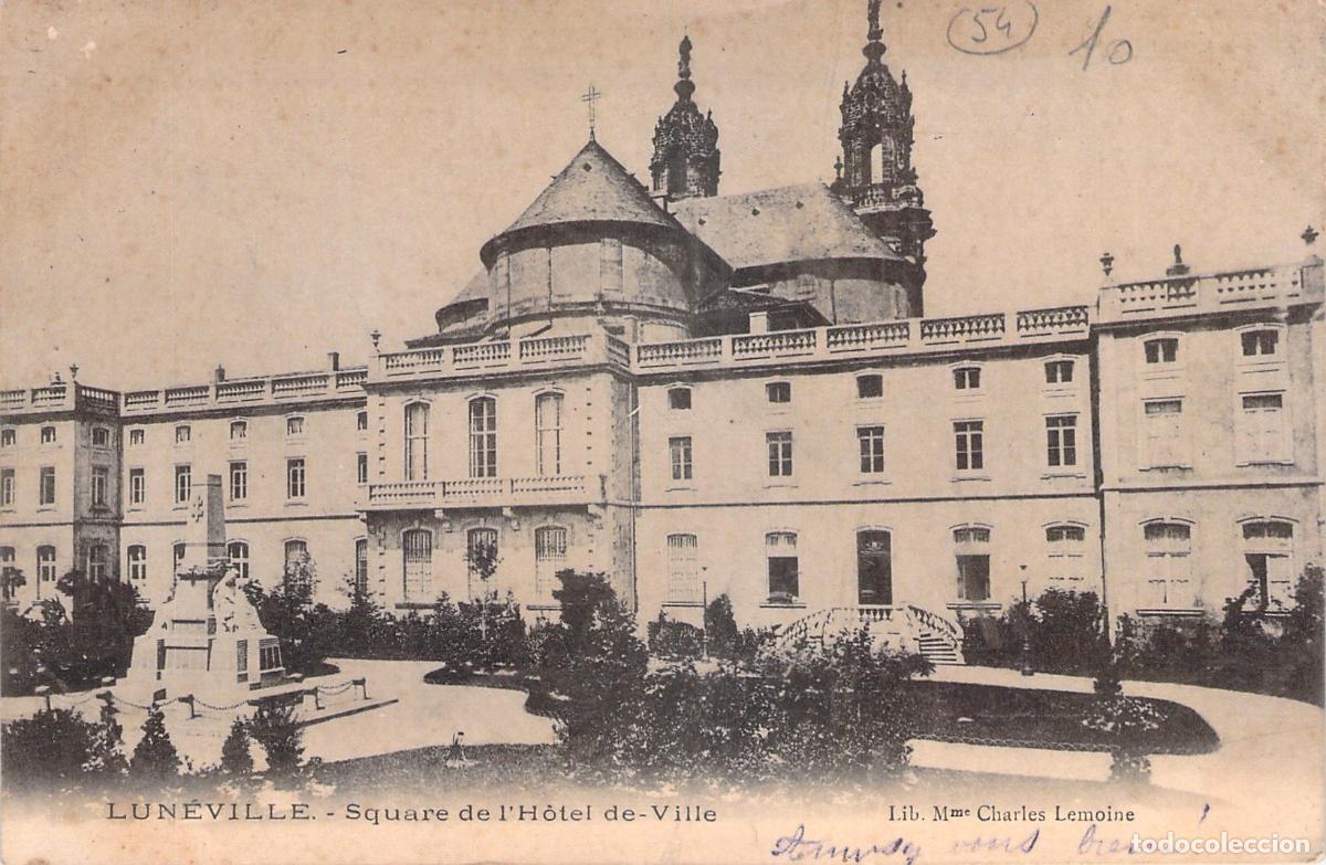 Postales: Postal de la plaza del Ayuntamiento en Luneville, Francia