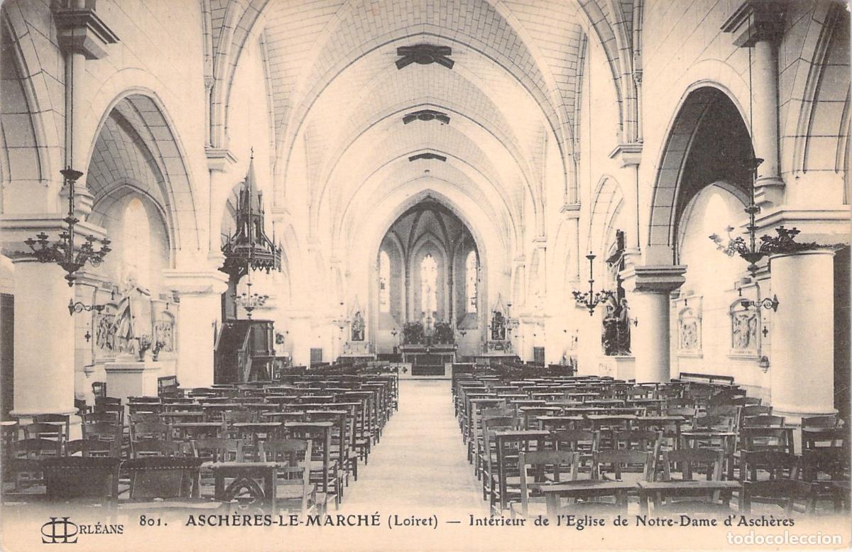 Postales: Postal de la iglesia de Notre-Dame en Asch&egrave;res-le-March&eacute;