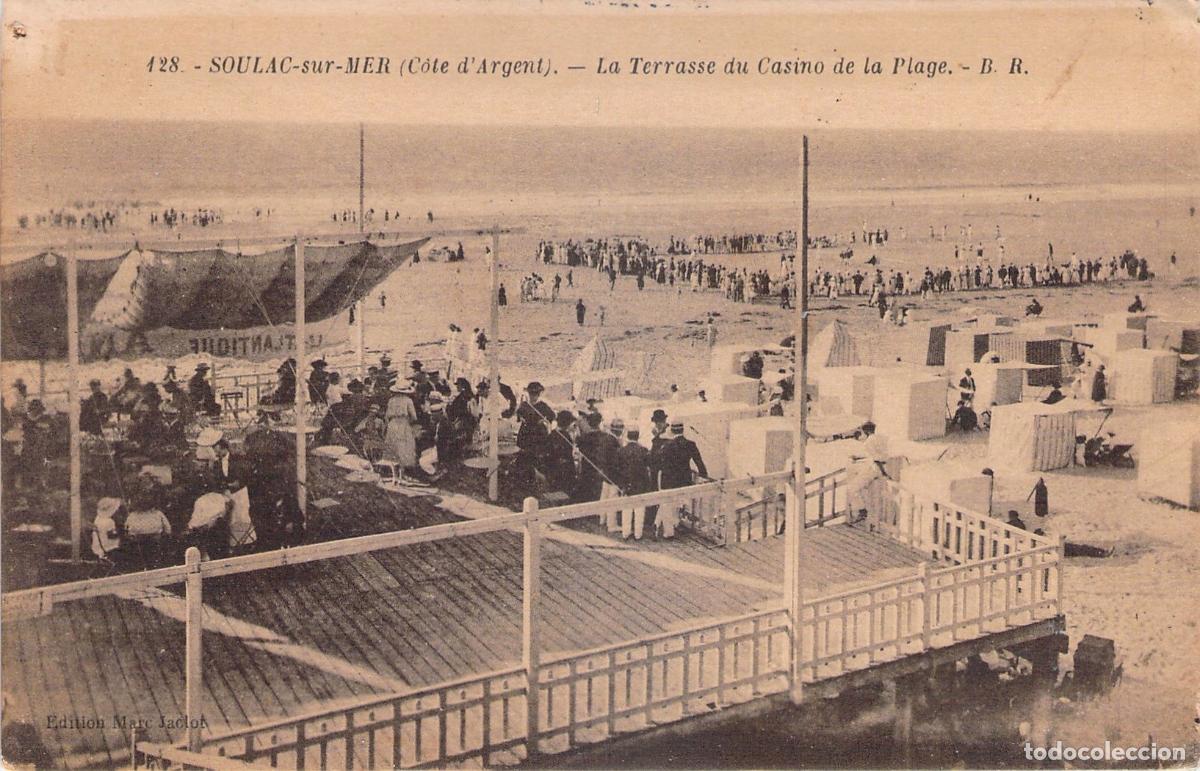 Postales: Postal de la terraza del Casino de la playa en Soulac-sur-Mer, Francia