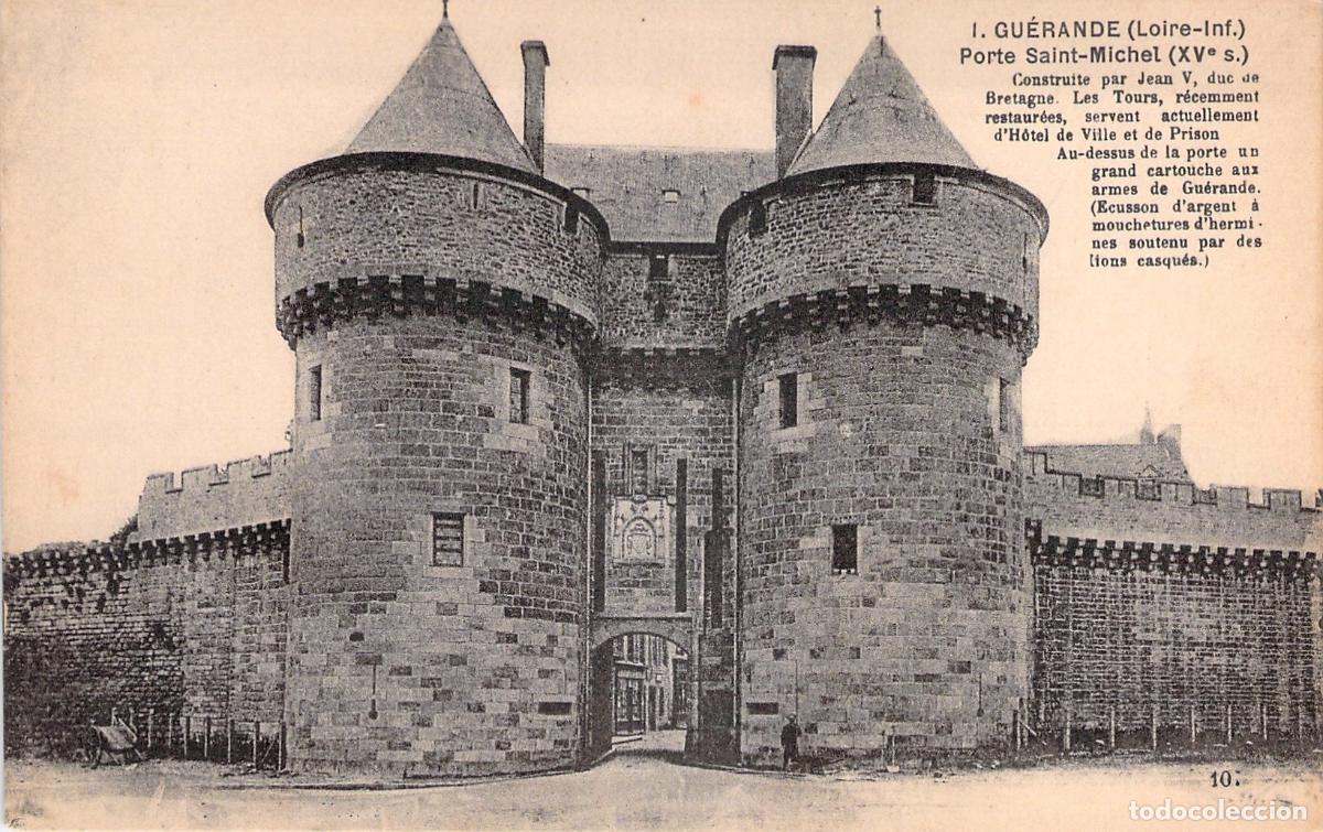Postais: Postal de la Porte Saint-Michel en Gu&eacute;rande, Breta&ntilde;a