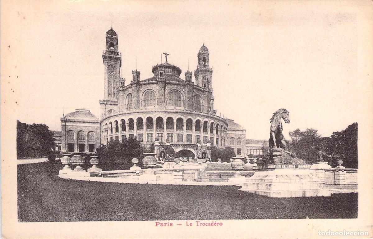Postales: Postal de Par&iacute;s: Vista panor&aacute;mica del antiguo Palacio del Trocadero