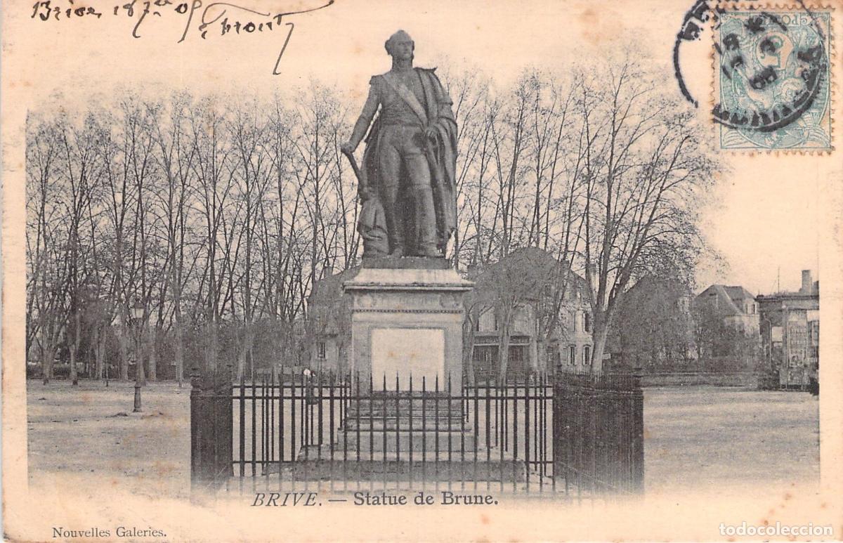 Postcards: Postal de la Estatua de Brune en Brive, Francia