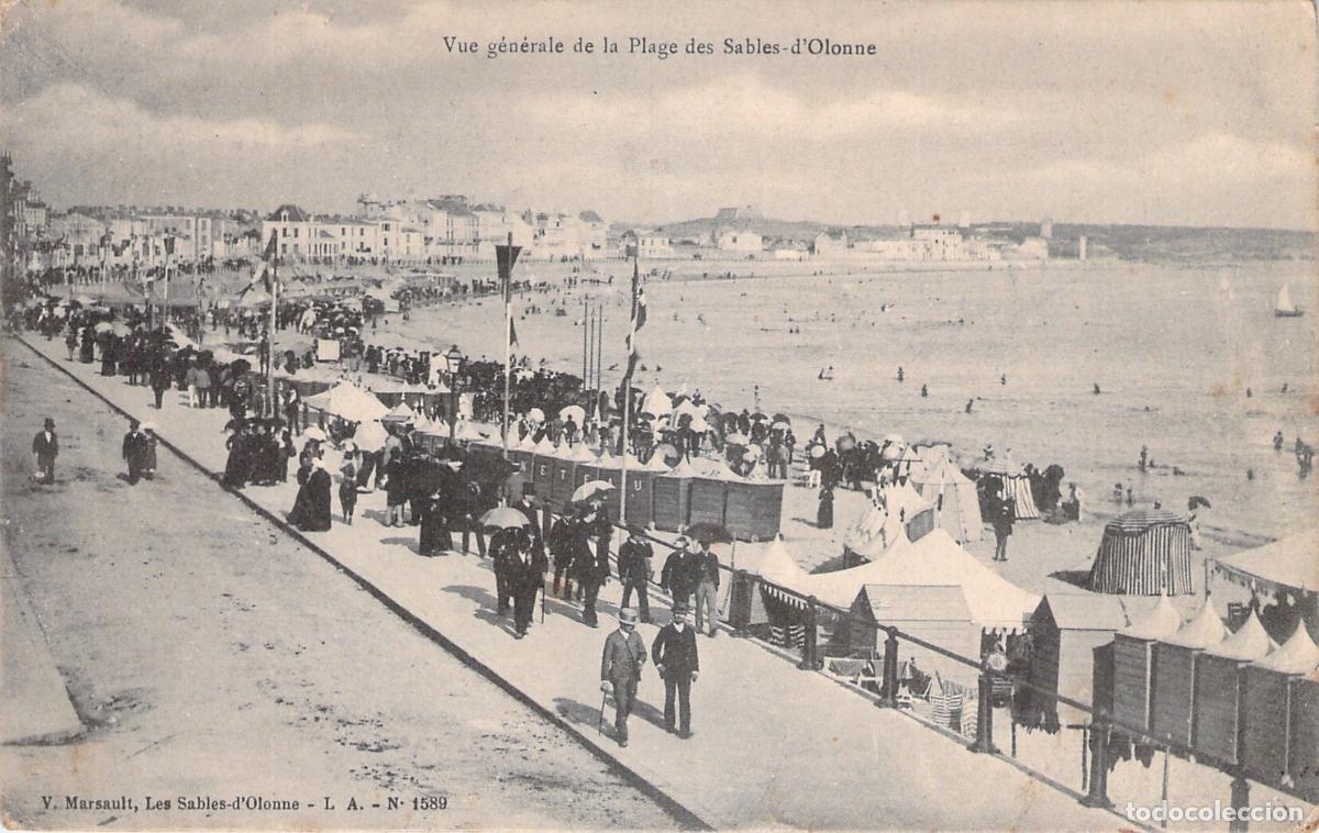 Postales: Postal de la Playa de Les Sables-d'Olonne Francia