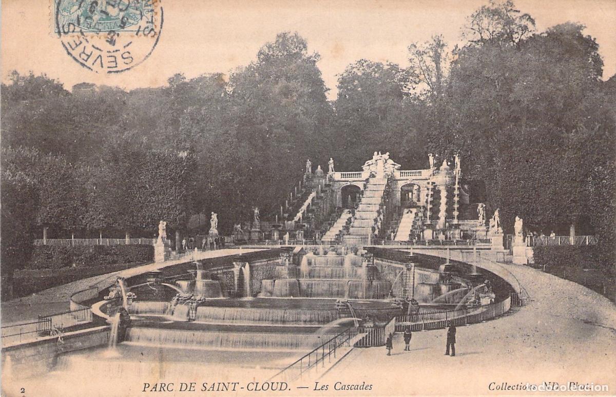 Postales: Postal de las Cascadas del Parque de Saint-Cloud en Francia