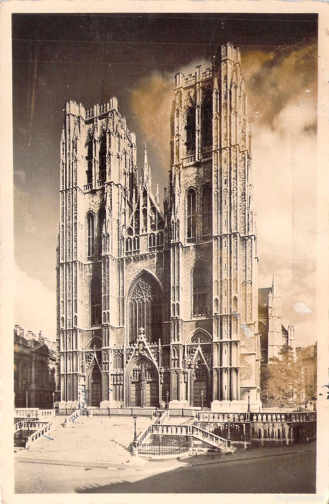 Postales: Postal de la Catedral de San Miguel y Santa G&uacute;dula en Bruselas