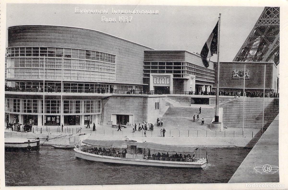 Postales: Postal del Pabell&oacute;n de B&eacute;lgica en la Exposici&oacute;n Internacional de Par&iacute;s