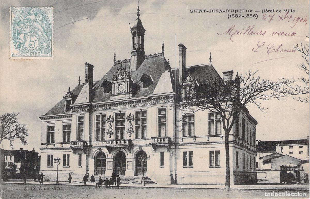 Postales: Postal de Saint-Jean-d'Ang&eacute;ly - Ayuntamiento, Francia
