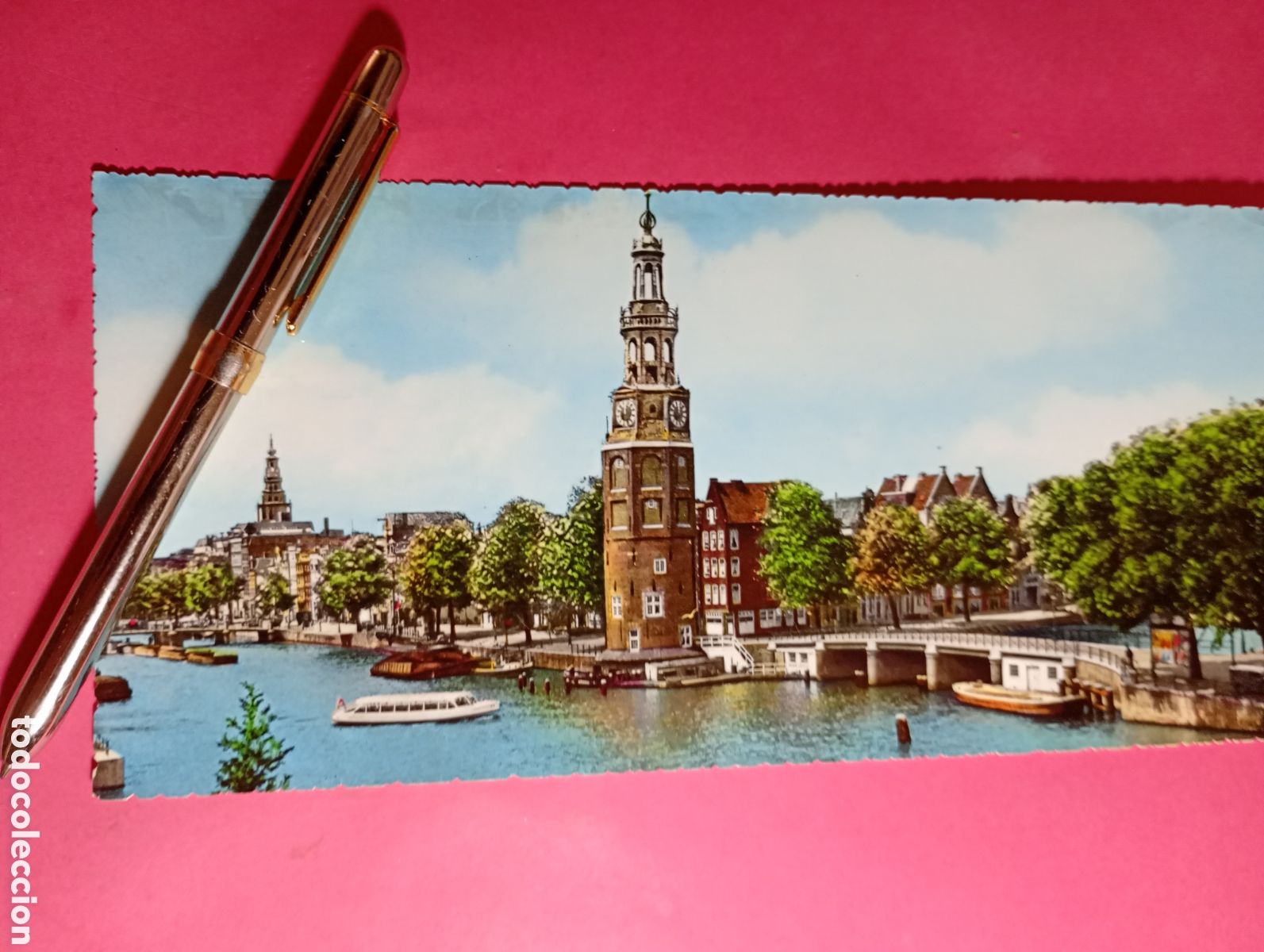 Postales: AMSTERDAM HOLANDA 1982 OUDE SCHANS MET MONTELVANSTOREN COLOR ESCRITA DOBLE LONGITUD