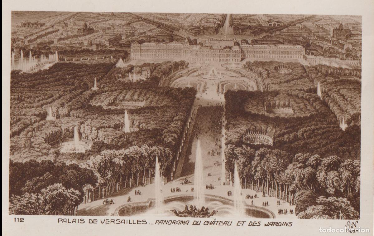 Postales: FRANCIA, PALACIO DE VERSALLES, PANORAMA DEL CASTILLO Y LOS JARDINES - A.NOYER 112 - S/C