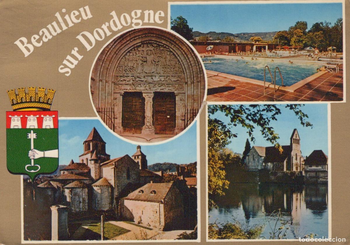 Cartoline: France Beaulieu sur Dordogne Abbaye Saint Pierre Architecture Rivi&egrave;re *YAF015