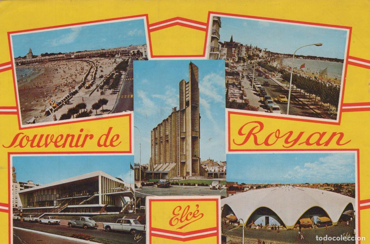 Cartes Postales: France Royan Architecture Moderne Plage &Eacute;glise March&eacute; *YAF064