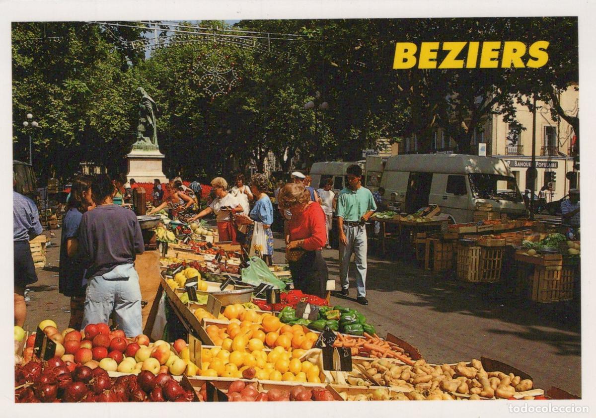 Postais: France Beziers March&eacute; Anim&eacute; sur les All&eacute;es Paul Riquet Unposted *YAF169