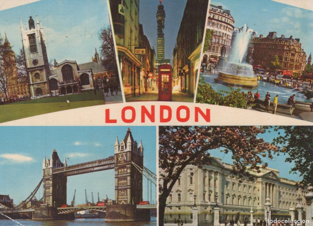Postais: United Kingdom London Iconic Landmarks Architecture Collage *YAF278