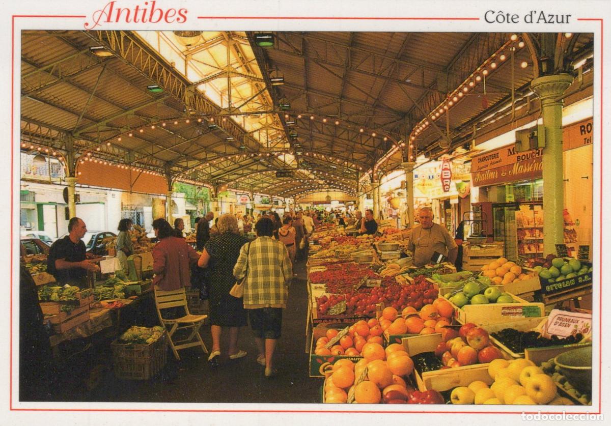 Postcards: France Antibes C&ocirc;te D Azur March&eacute; Proven&ccedil;al Foule Fruits Unposted *YAF181