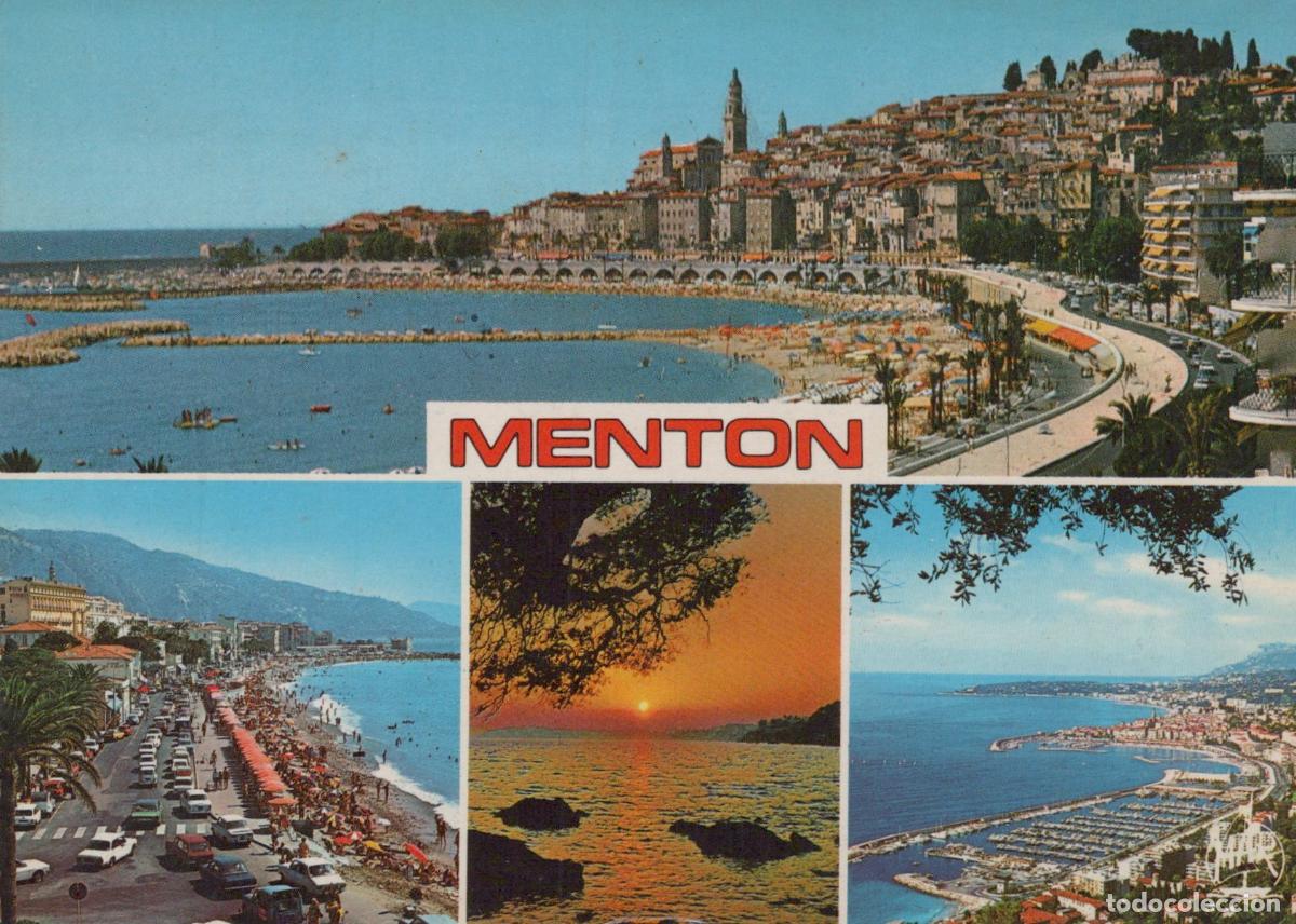 Cartes Postales: France Menton Vues Multiples Ville Plages Port Coucher de Soleil *YAF186